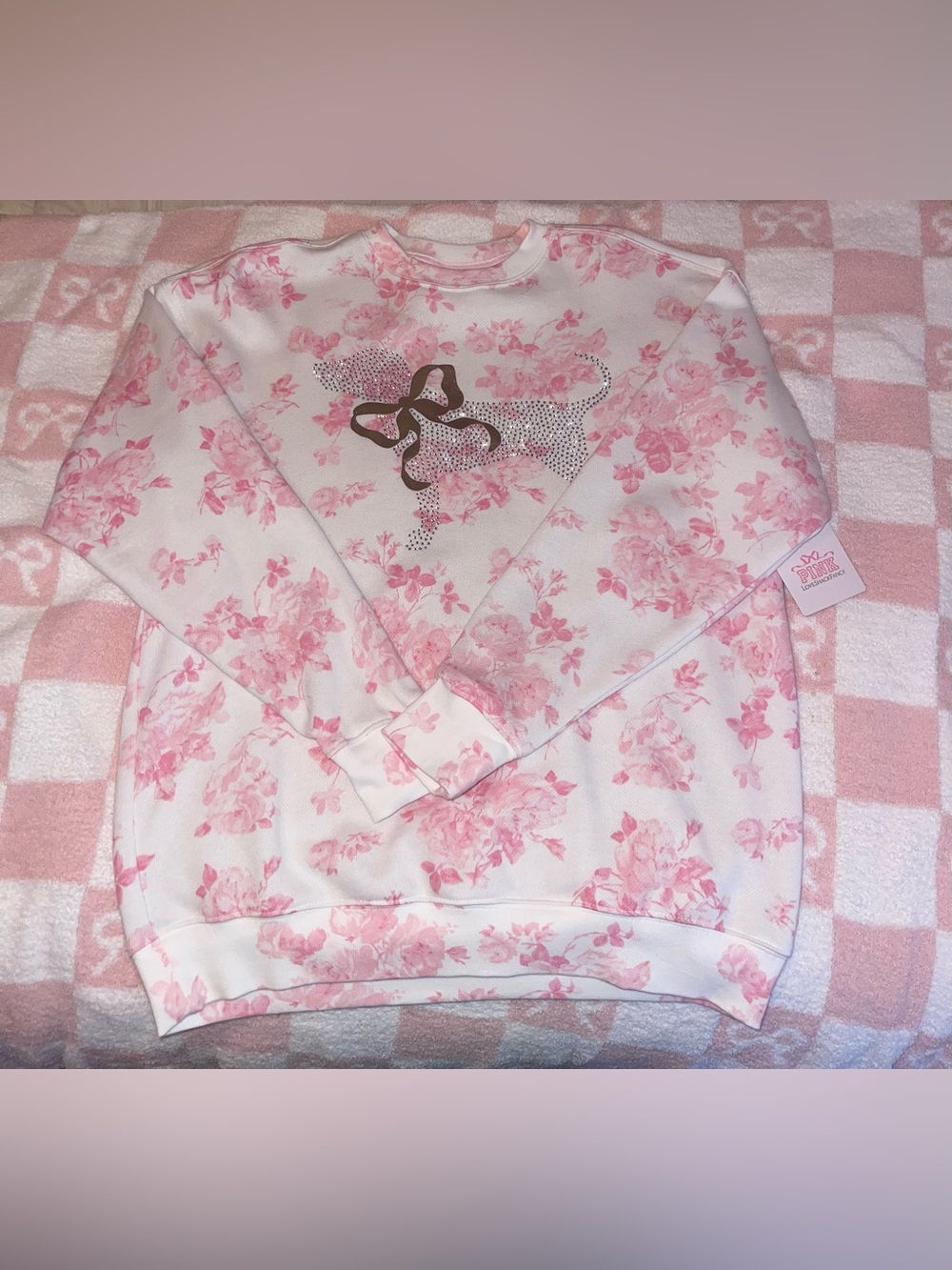 Victoria’s Secret Pink x Loveshackfancy Rhinestone Dog Sweatshirt